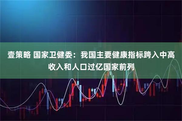 壹策略 国家卫健委：我国主要健康指标跨入中高收入和人口过亿国家前列